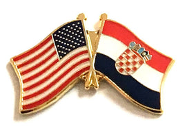 Croatia World Flag Lapel Pin  - Double