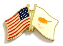 Cyprus World Flag Lapel Pin  - Double