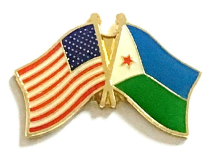 Djibouti World Flag Lapel Pin  - Double