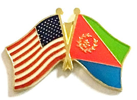 Eritrea World Flag Lapel Pin  - Double