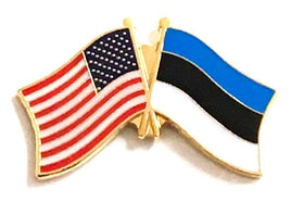 Estonia World Flag Lapel Pin  - Double
