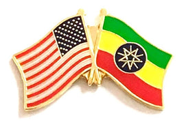 Ethiopia World Flag Lapel Pin  - Double