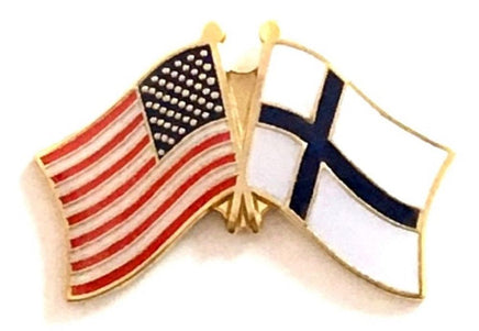 Finland World Flag Lapel Pin  - Double