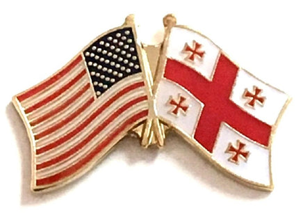Georgia Republic World Flag Lapel Pin  - Double