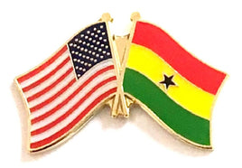 Ghana World Flag Lapel Pin  - Double
