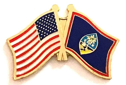 Guam World Flag Lapel Pin  - Double