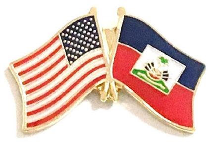 Haiti World Flag Lapel Pin  - Double