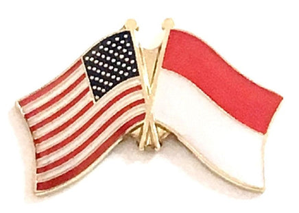 Indonesia World Flag Lapel Pin  - Double
