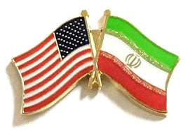 Iran World Flag Lapel Pin  - Double