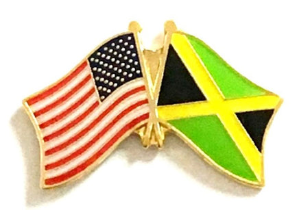Jamaica World Flag Lapel Pin  - Double