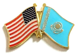 Kazakhstan World Flag Lapel Pin  - Double