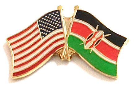 Kenya World Flag Lapel Pin  - Double