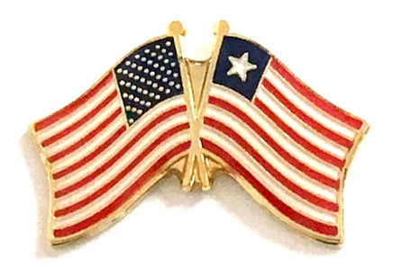 Liberia World Flag Lapel Pin  - Double