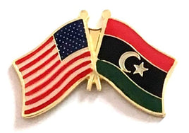 Libya World Flag Lapel Pin  - Double