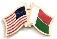 Madagascar World Flag Lapel Pin  - Double