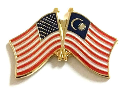 Malaysia World Flag Lapel Pin  - Double