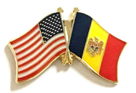 Moldova World Flag Lapel Pin  - Double