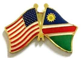 Namibia World Flag Lapel Pin  - Double