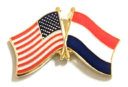 Netherlands World Flag Lapel Pin  - Double