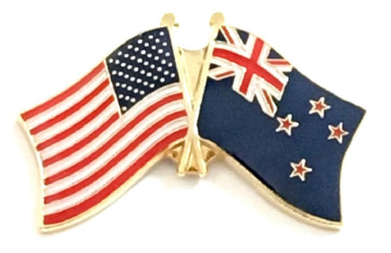 New Zealand World Flag Lapel Pin  - Double