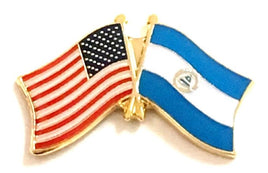 Nicaragua World Flag Lapel Pin  - Double
