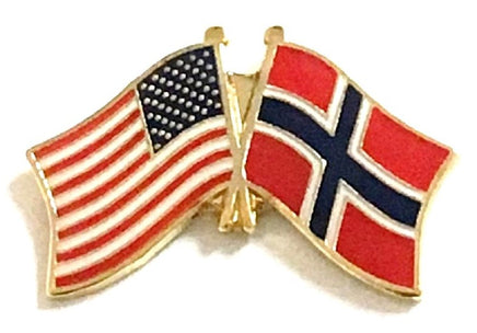 Norway World Flag Lapel Pin  - Double