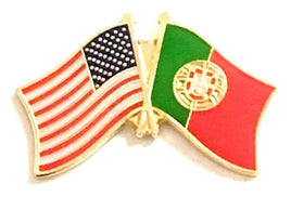 Portugal World Flag Lapel Pin  - Double