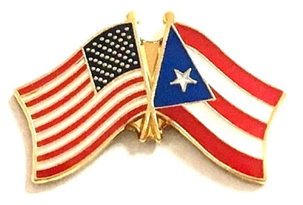 Puerto Rico World Flag Lapel Pin  - Double