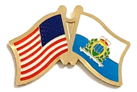 San Marino World Flag Lapel Pin  - Double