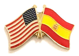 Spain World Flag Lapel Pin  - Double