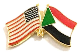 Sudan World Flag Lapel Pin  - Double