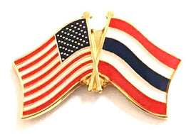 Thailand World Flag Lapel Pin  - Double