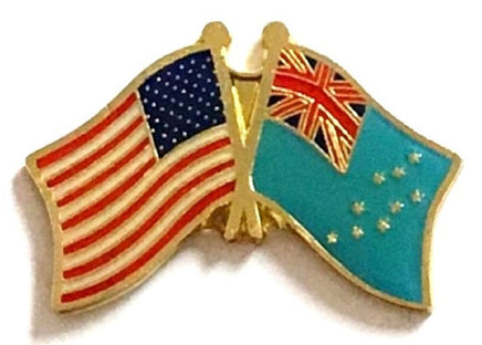 Tuvalu World Flag Lapel Pin  - Double