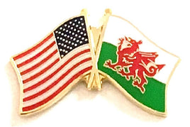 Wales World Flag Lapel Pin  - Double
