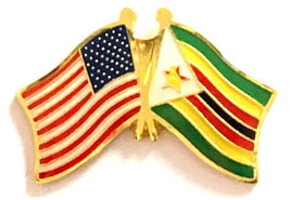 Zimbabwe World Flag Lapel Pin  - Double