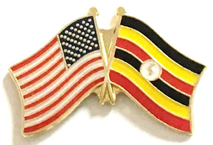Uganda World Flag Lapel Pin  - Double