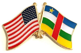 Central African Republic World Flag Lapel Pin  - Double
