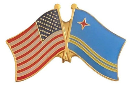 Aruba World Flag Lapel Pin  - Double