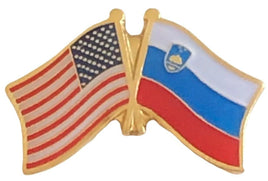 Slovenia World Flag Lapel Pin  - Double