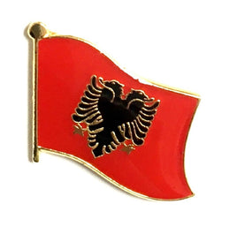 Albania World Flag Lapel Pin  - Single