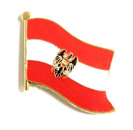 Austria with Eagle World Flag Lapel Pin  - Single