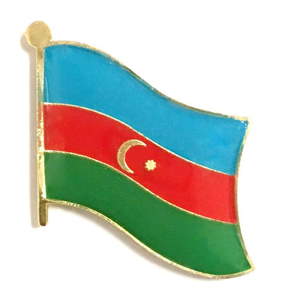 Azerbaijan World Flag Lapel Pin  - Single