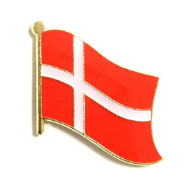 Denmark World Flag Lapel Pin  - Single