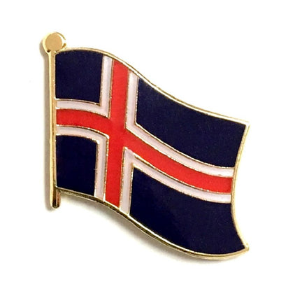 Iceland World Flag Lapel Pin  - Single
