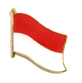 Indonesia World Flag Lapel Pin  - Single