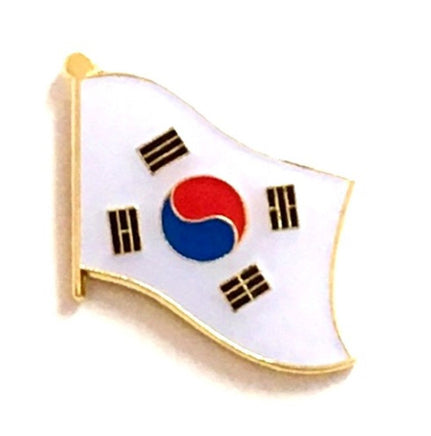 South Korea World Flag Lapel Pin  - Single