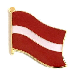 Latvia World Flag Lapel Pin  - Single