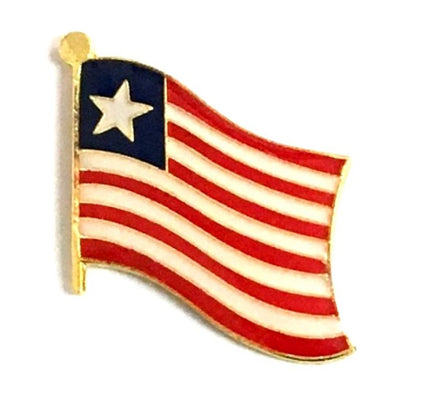 Liberia World Flag Lapel Pin  - Single