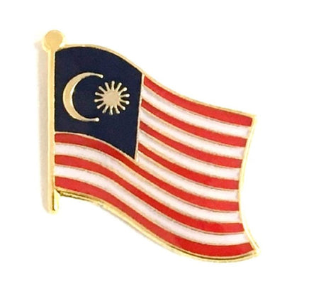 Malaysia World Flag Lapel Pin  - Single