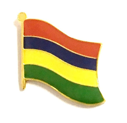 Mauritus World Flag Lapel Pin  - Single